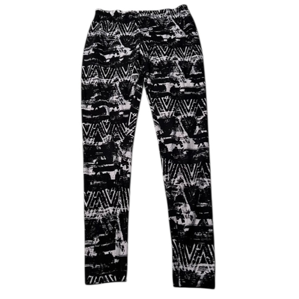 No Boundaries Women's Size Medium 7-9 Leggings Black White Geo Print NJ4887600